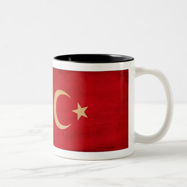 Die Türkei-Flaggen-Tasse Zweifarbige Tasse (Rechts)