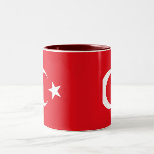 Die Türkei-Flaggen-Tasse Zweifarbige Tasse