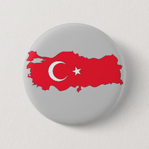 Die Türkei-Flaggenkarte Button