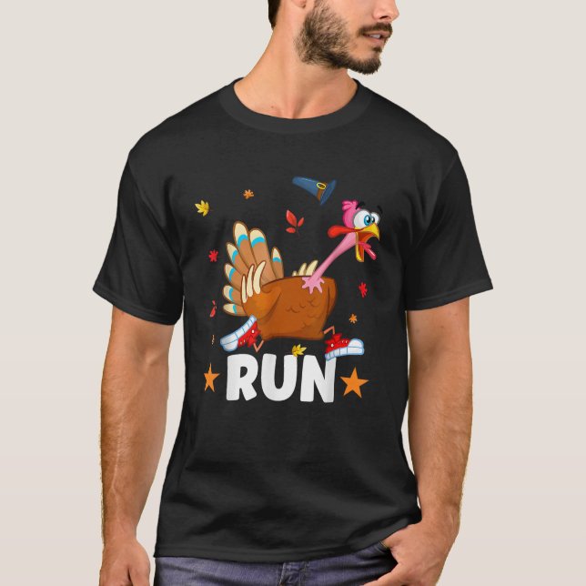 Die Türkei führt Kostüme glücklich Thanksgiving Ru T-Shirt (Vorderseite)