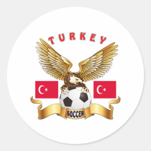 Die Türkei-Fußball-Entwürfe Runder Aufkleber
