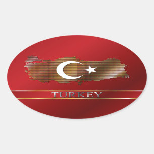 Die Türkei-Karte und türkisches Ovaler Aufkleber