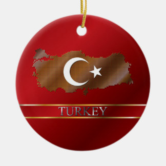 Die Türkei-Pixel-Karte und türkische Flagge Keramikornament