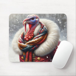 Die Türkei trägt ein rotes Wintermäntel Mousepad