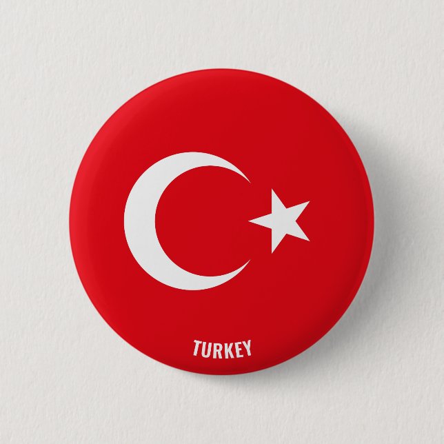 Die türkische Flagge Charming Patriotic Button (Vorderseite)