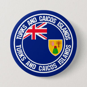 Die Turks- und Caicosinseln-rundes Emblem Button
