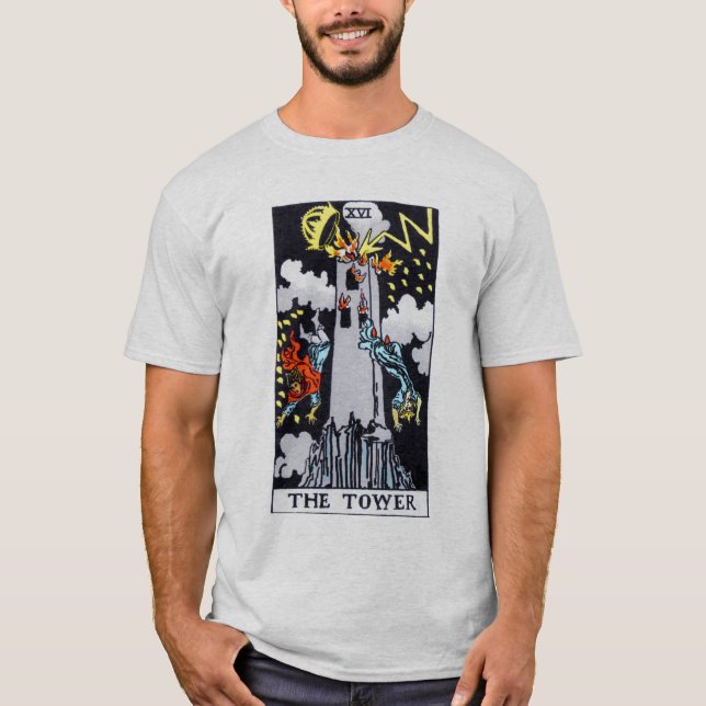 Die Turm-Tarot-Karte T-Shirt (Vorderseite)