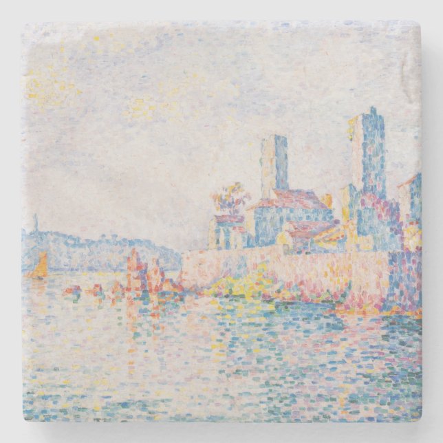Die Türme von Antibes (von Paul Signac) Steinuntersetzer (Vorderseite)