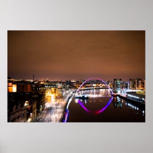 Die Tyne nachts Poster