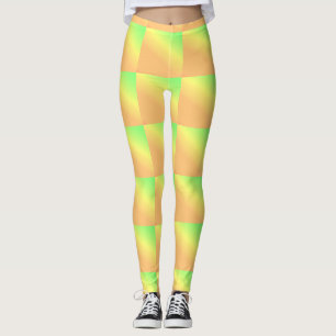 Die typisch afrikanische Kunst, grün-gelb-orange Leggings