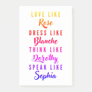 Die Typografie der Golden Girls Post-it Klebezettel