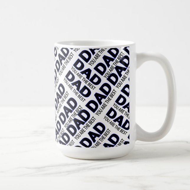 Die Typografie-Druck-Schwarzes des Vaters 15 Tasse (Rechts)