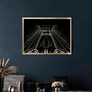 Die U-Bahnstation BLACK AND WHITE FINDE ART Poster