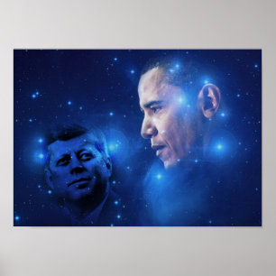 Die Übergabe der Torch, John F. Kennedy Barack Oba Poster