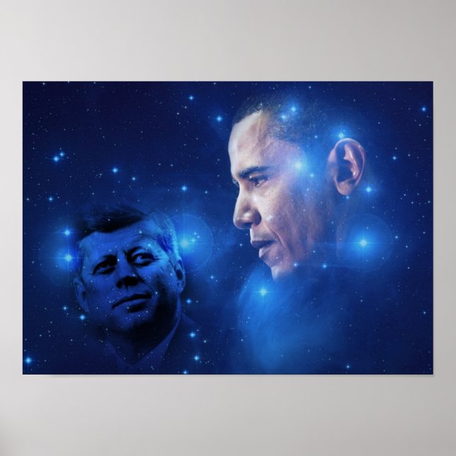 Die Übergabe der Torch, John F. Kennedy Barack Oba Poster (Vorne)