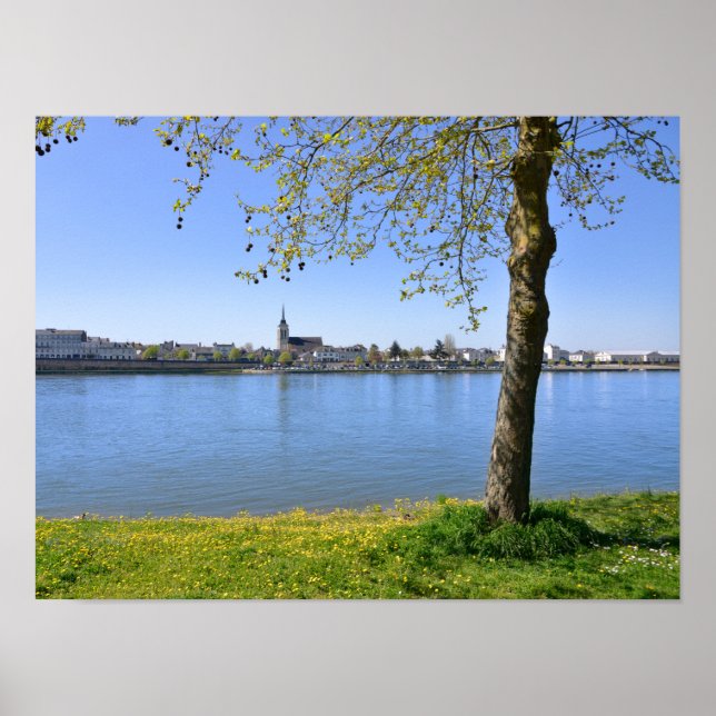 Die Ufer der Loire am Saumur Postcard Square S Poster (Vorne)