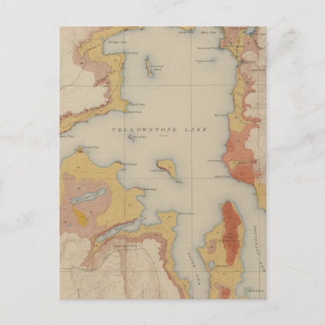 Die Ufer des Yellowstone Lake Postkarte (Vorderseite)