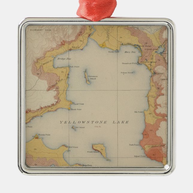 Die Ufer von Yellowstone See Silbernes Ornament (Vorne)