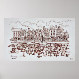 Die Uferpromenade, Amiens Somme, Frankreich Poster