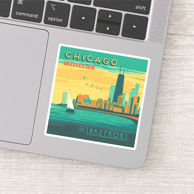 Die Uferpromenade | Chicago, Illinois Aufkleber (Detail)