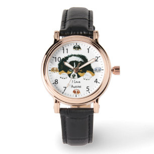Die Uhr der australischen Schäfer-Welpen-Frauen