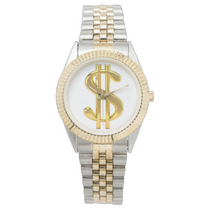 Die Uhr der goldenen Dollar-Zeichen-Männer
