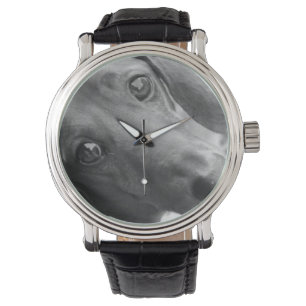 Die Uhr des Dackel-schwarzen u. weißen