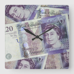 Die Uhr für den Notes-Square der britischen Bank