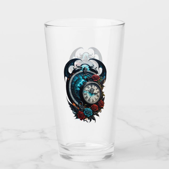Die Uhr im Nebel der Unendlichkeit. Glas (Vorderseite)