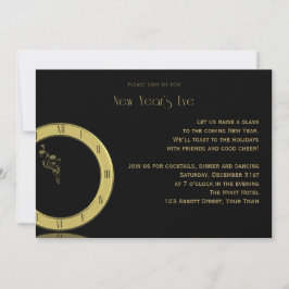 Die Uhr schlägt MitternachtsSilvester-Party Einladung