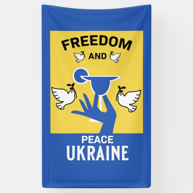 Die Ukraine beendet Krieg und Frieden Banner (Vertikal)