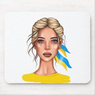Die Ukraine stoppt den Krieg Blonde Mousepad