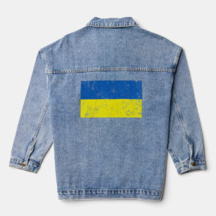 Die ukrainische Flagge erschüttert Jeansjacke