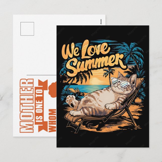 Die ultimative Katzenmutter Sommer 2026 Feiertagspostkarte (Vorne/Hinten)