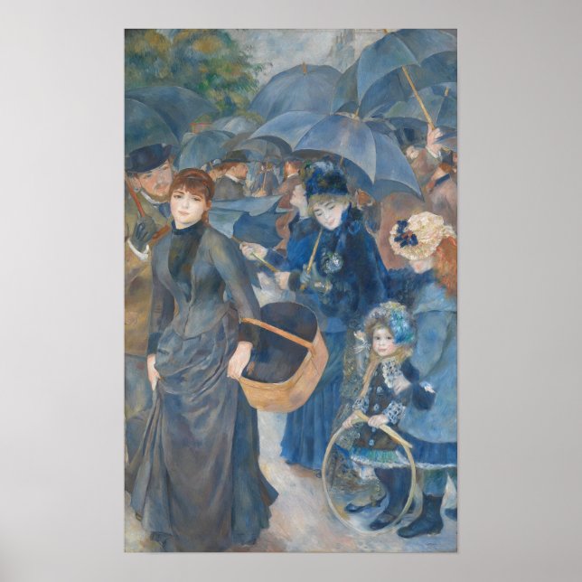Die Umbrellas von Pierre-Auguste Renoir (1841-1919 Poster (Vorne)
