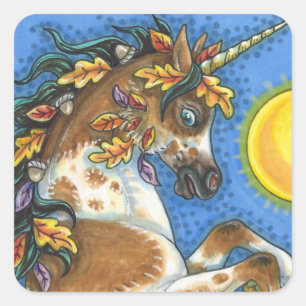 DIE UMGEBUNG LIEGT AUF EINEM UNICORN STALLION UND QUADRATISCHER AUFKLEBER
