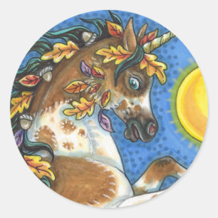 DIE UMGEBUNG LIEGT AUF EINEM UNICORN STALLION UND RUNDER AUFKLEBER