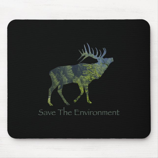 Die Umwelt der Hirsche-Silhouette retten Mousepad (Vorne)