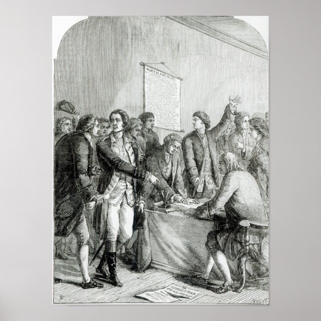 Die Unabhängigkeitserklärung der Vereinten Staaten Poster (Vorne)