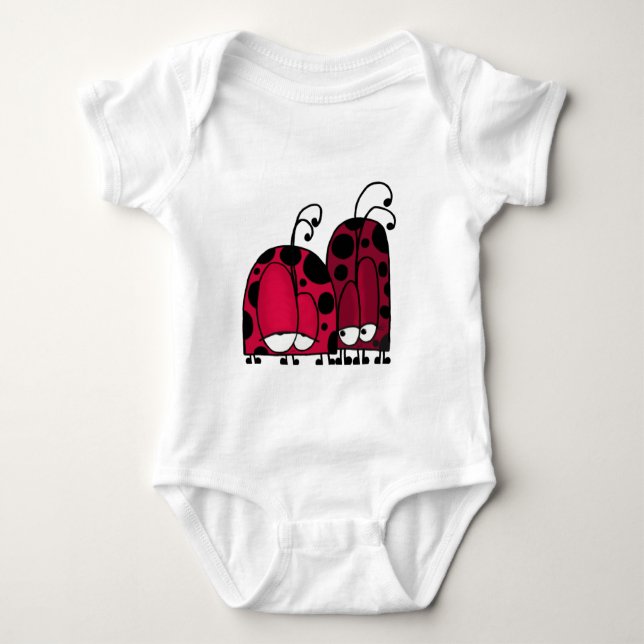 Die unangeforderte Liebe Ladybug Illustration Baby Strampler (Vorderseite)
