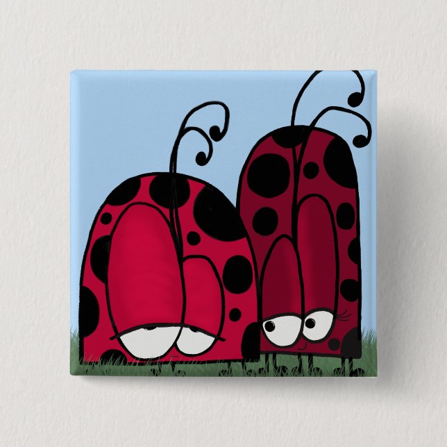 Die unangeforderte Liebe Ladybug Illustration Button (Vorderseite)