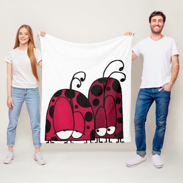 Die unangeforderte Liebe Ladybug Illustration Fleecedecke (Beispiel)