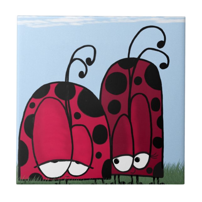 Die unangeforderte Liebe Ladybug Illustration Fliese (Vorderseite)
