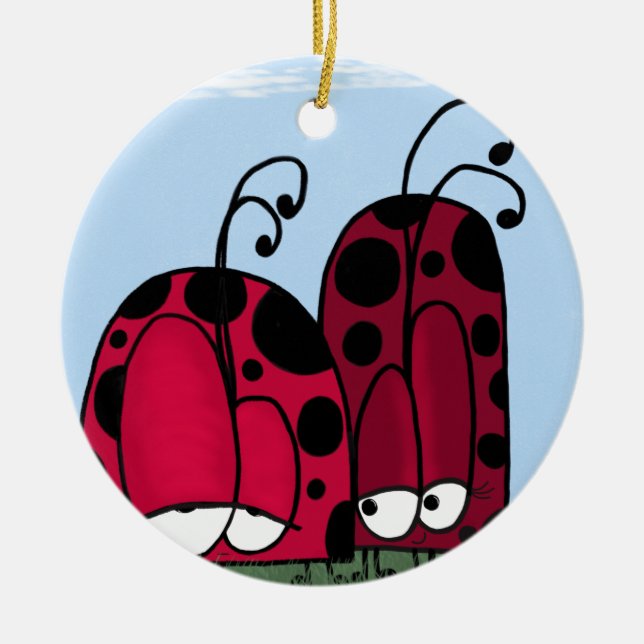Die unangeforderte Liebe Ladybug Illustration Keramik Ornament (Vorne)