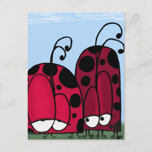 Die unangeforderte Liebe Ladybug Illustration Postkarte