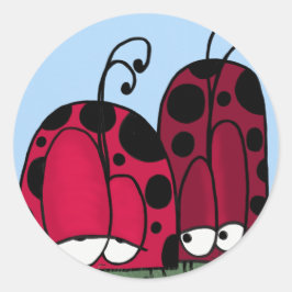 Die unangeforderte Liebe Ladybug Illustration Runder Aufkleber