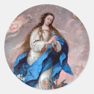 Die unbefleckte Empfängnis Runder Aufkleber