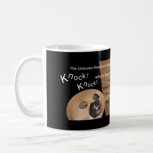 Die unbekannten Keeshond-und Schlag-Schlag-Witze Kaffeetasse (Links)