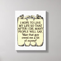 Die und schuldig Geld Funny Poster