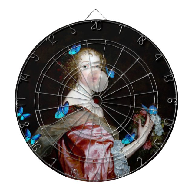 Die unerwartete Ankunft blauer Schmetterlinge Dartscheibe (vorne)